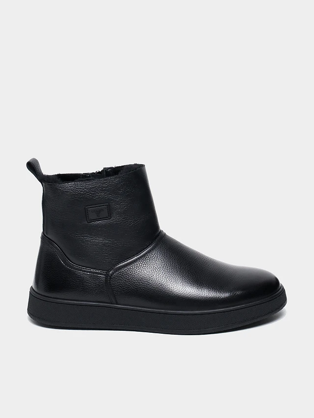 Полусапоги мужские зимние, цвет черный, натуральная кожа M254259M | 1