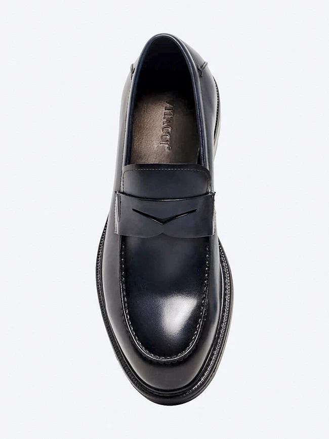 Лоферы мужские всесезонные, цвет синий, натуральная кожа M1022491 | 4