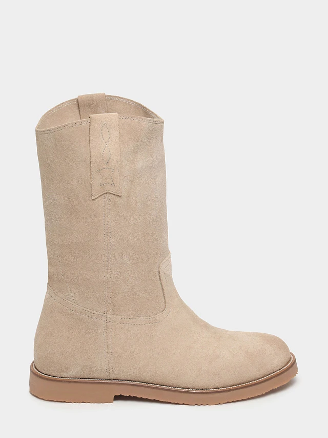 Полусапоги женские демисезонные, цвет бежевый, натуральный спилок 136568 | 1