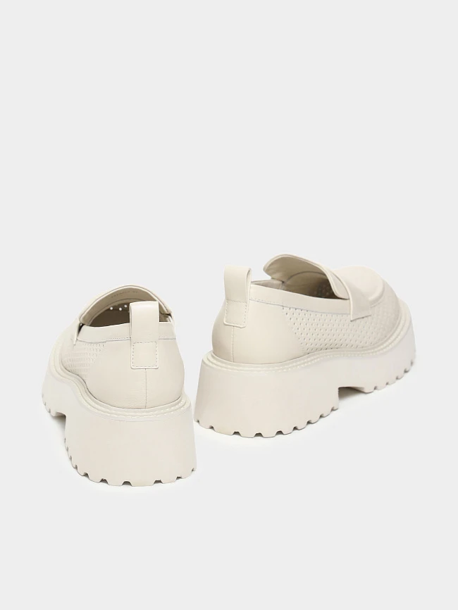 Лоферы женские всесезонные, цвет молочный, натуральная кожа 1013012 | 4