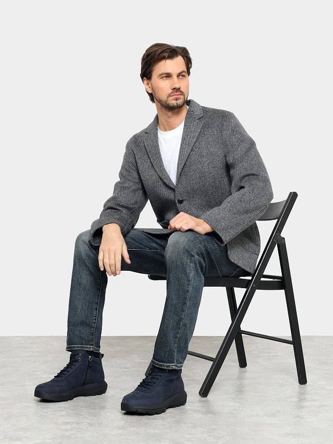 Ботинки мужские зимние, цвет синий, натуральный нубук M1782613M | 11