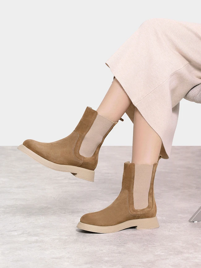 Ботинки женские демисезонные, цвет коричневый, натуральный спилок 136560 | 11