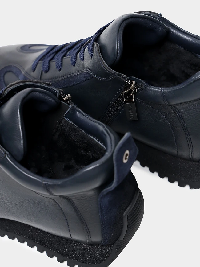 Ботинки мужские демисезонные, цвет синий, натуральная кожа/натуральный спилок M1782594 | 6