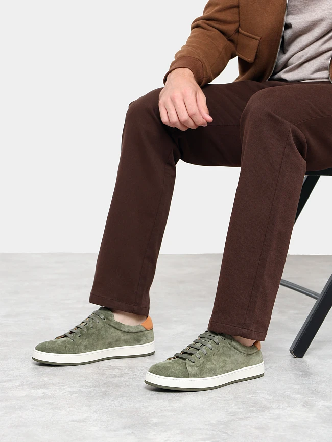 Кеды мужские демисезонные, цвет хаки, натуральный спилок/натуральная кожа M253678 | 12