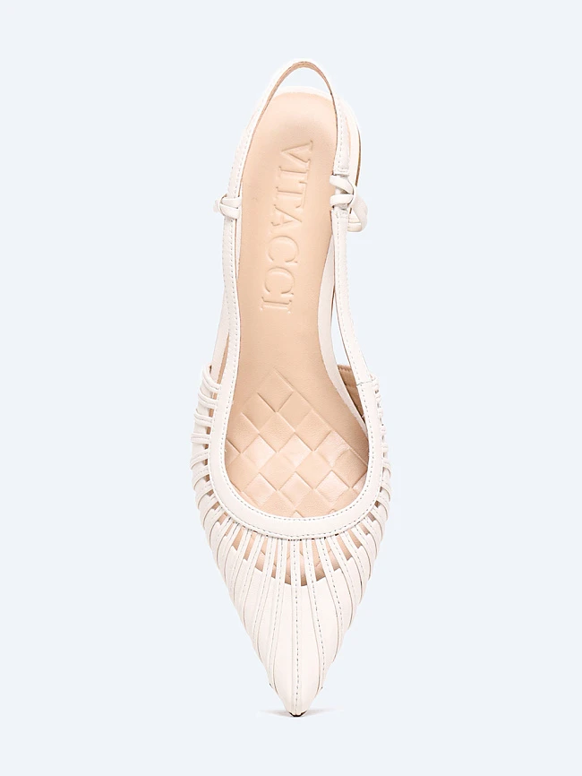 Туфли женские летние, цвет молочный, натуральная кожа 642055 | 4