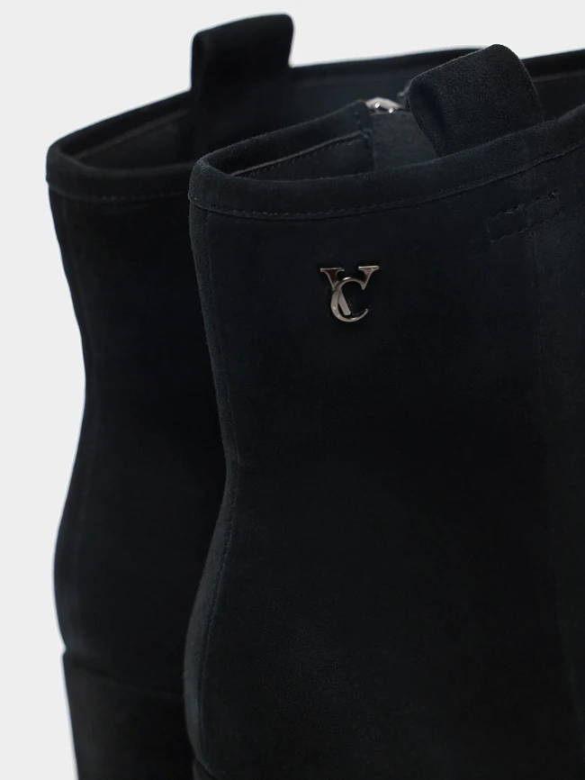 Полусапоги женские демисезонные, цвет черный, натуральный велюр 1730121 | 7