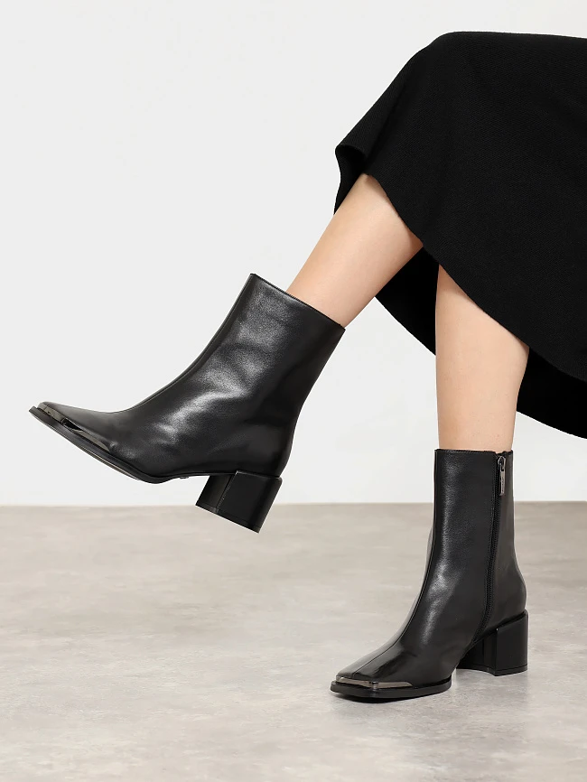 Полусапоги женские всесезонные, цвет черный, натуральная кожа 642264 | 7