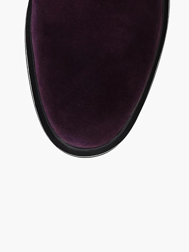 Ботфорты женские демисезонные, цвет бордовый, натуральный спилок 1730218 | 4