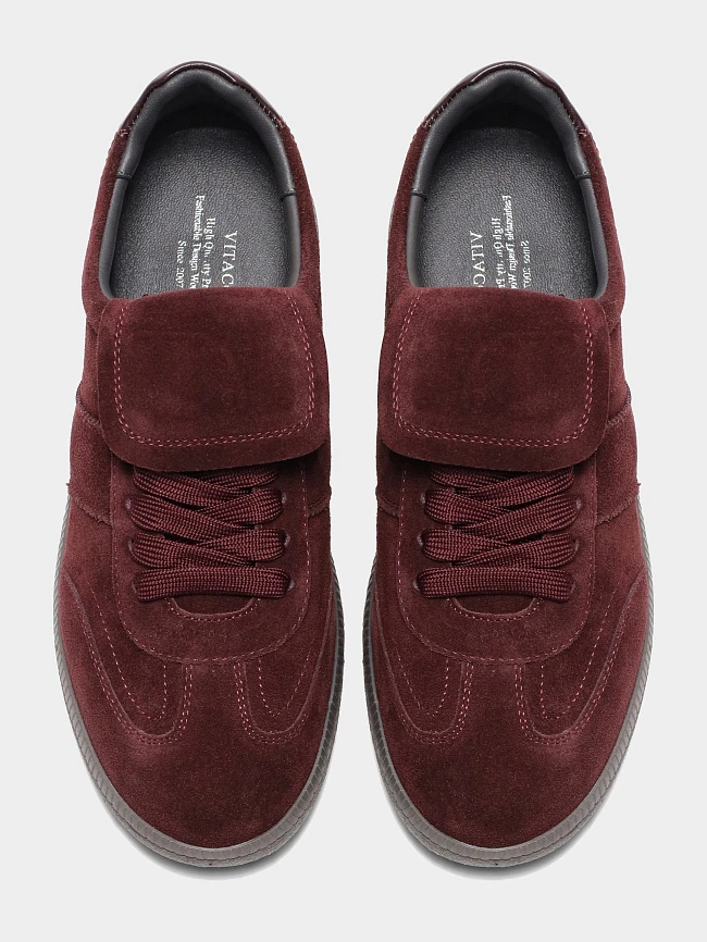 Кеды женские демисезонные, цвет бордовый, натуральный спилок 1013719 | 5