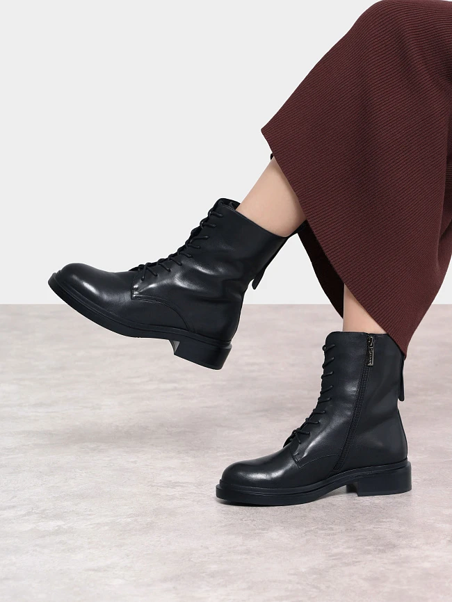 Ботинки женские демисезонные, цвет черный, натуральная кожа 1820413 | 11