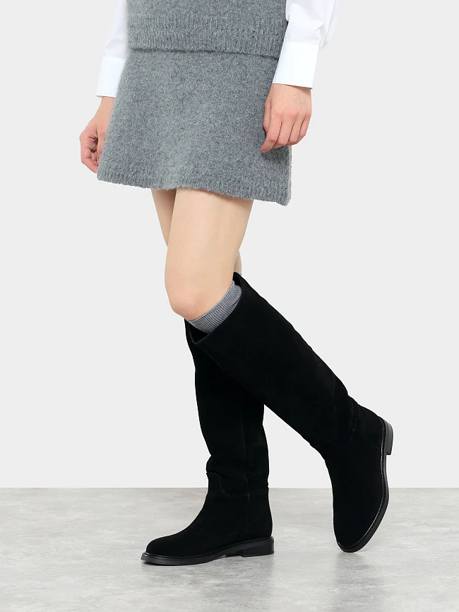 Сапоги женские демисезонные, цвет черный, натуральный спилок 27VC165 | 7