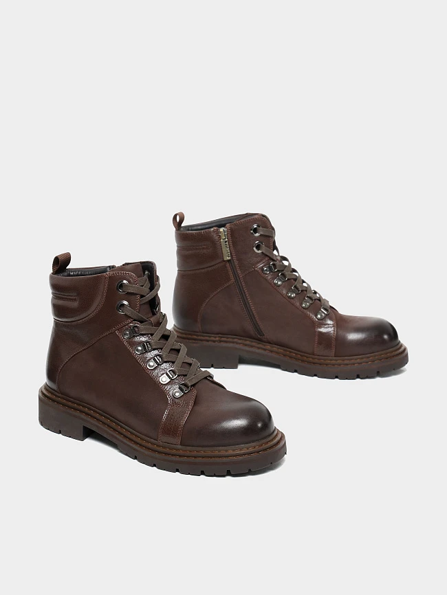 Ботинки мужские демисезонные, цвет коричневый, натуральный нубук/натуральная кожа M1781593 | 3