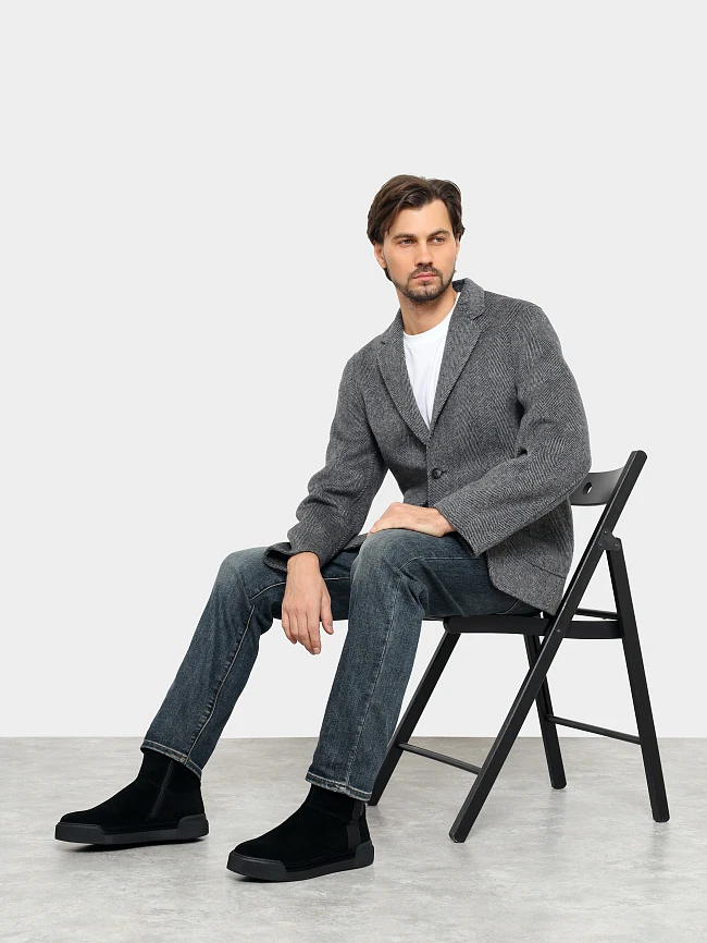 Полусапоги мужские зимние, цвет черный, натуральный спилок M1782122M | 11