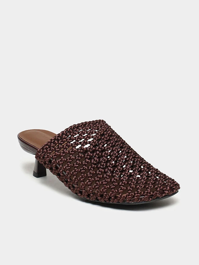 Сабо женские летние, цвет коричневый, текстиль 7210605 | 2