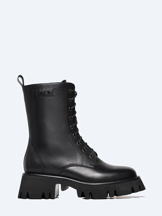 Ботинки женские демисезонные, цвет черный, натуральная кожа 1820480 | 2