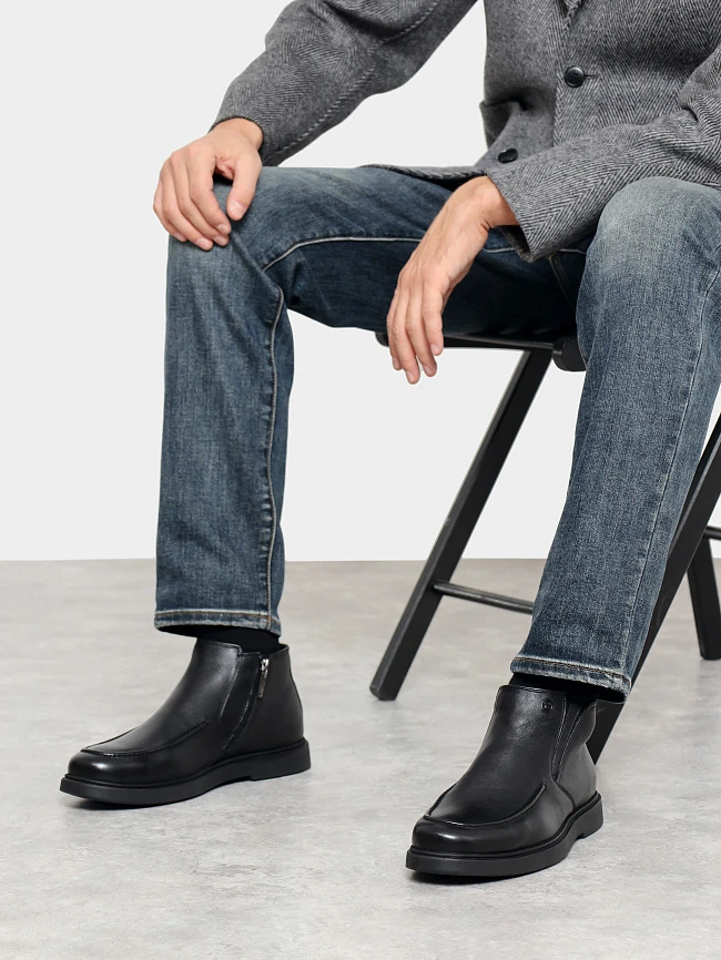 Ботинки мужские демисезонные, цвет черный, натуральная кожа M801243 | 10