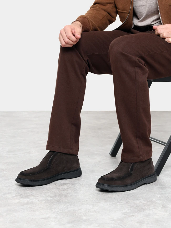 Ботинки мужские демисезонные, цвет коричневый, натуральный спилок M801040 | 11