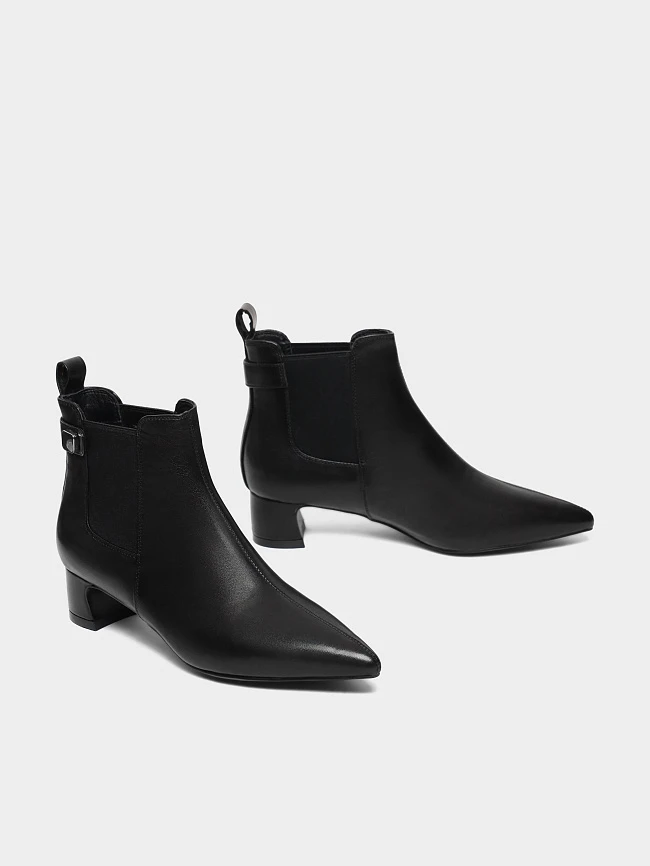 Ботильоны женские всесезонные, цвет черный, натуральная кожа 17VC404 | 3