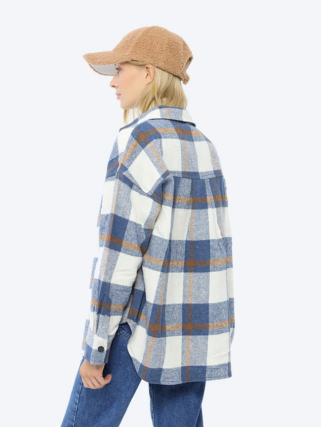 Рубашки EF801-05 женские цвет синий, 60% полиакрилонитрил, 20% полиэстер, 20% хлопок EF801-05        | 3