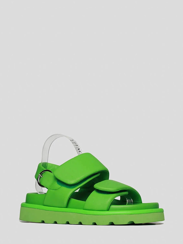 Сандалии женские летние, цвет зеленый, натуральная кожа 1013017 | 1