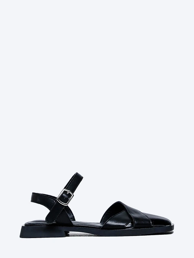 Сандалии женские летние, цвет черный, натуральная кожа и полимерные материалы 1849812 | 2