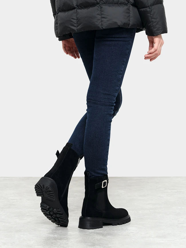 Ботинки женские демисезонные, цвет черный, натуральный спилок 7210322 | 8