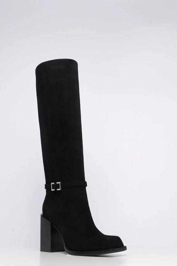 Сапоги 198316 женские цвет черный, натуральный велюр 198316          | 1