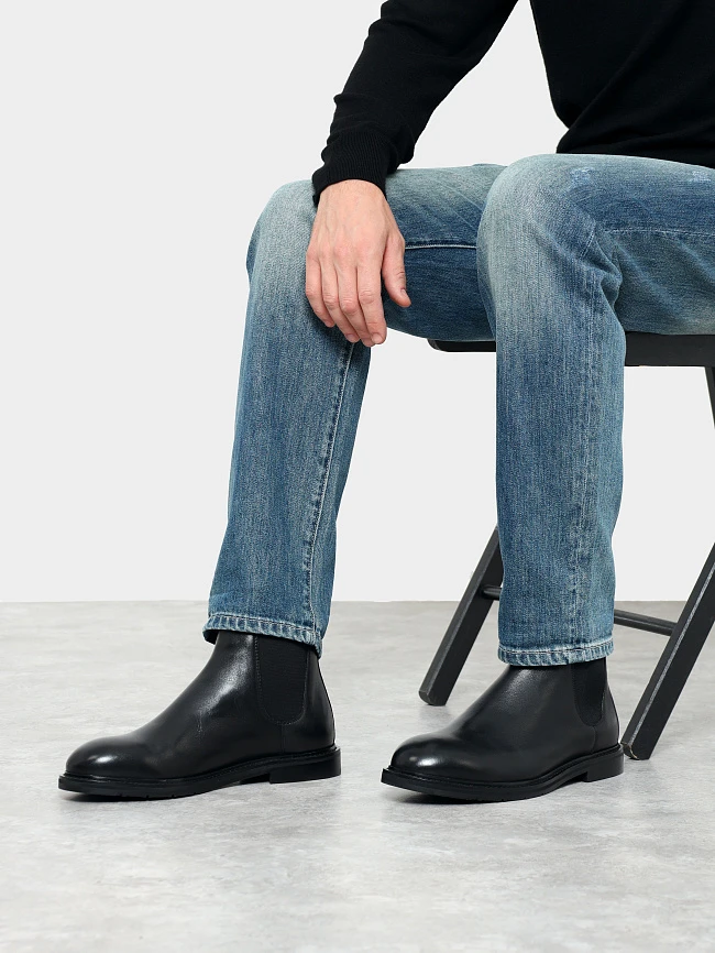 Ботинки мужские демисезонные, цвет черный, натуральная кожа M254292 | 10