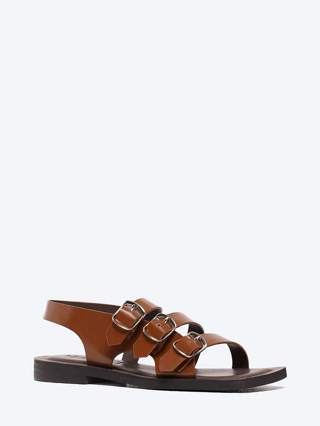 Сандалии женские летние, цвет рыжий, натуральная кожа 1494353 | 1