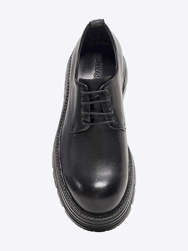 Полуботинки мужские всесезонные, цвет черный, натуральная кожа M253835 | 4