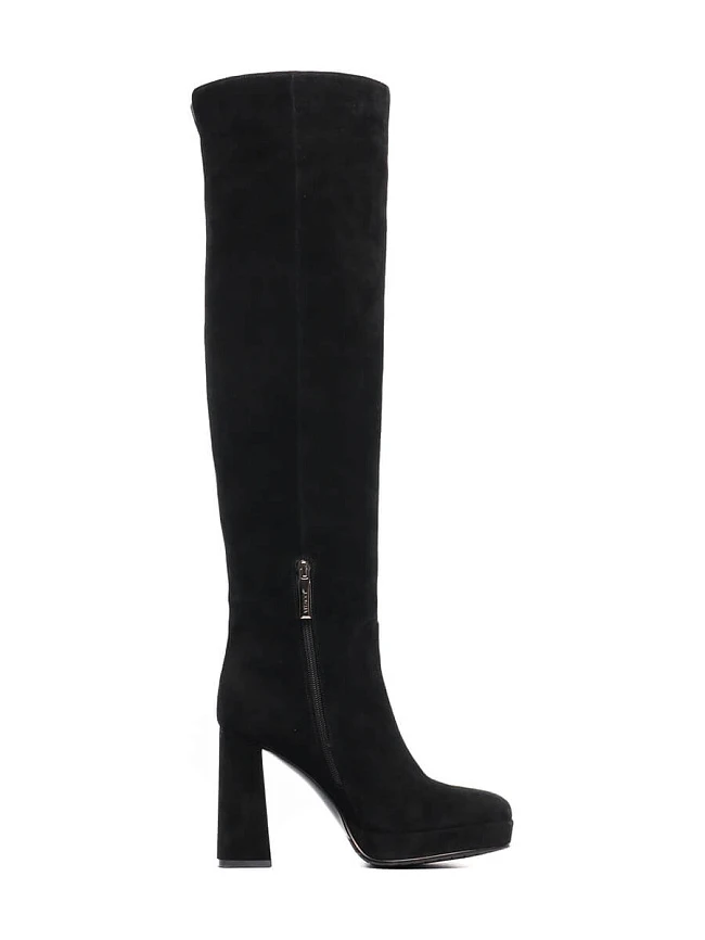 Ботфорты 141406M женские цвет черный, натуральный велюр 141406M         | 3