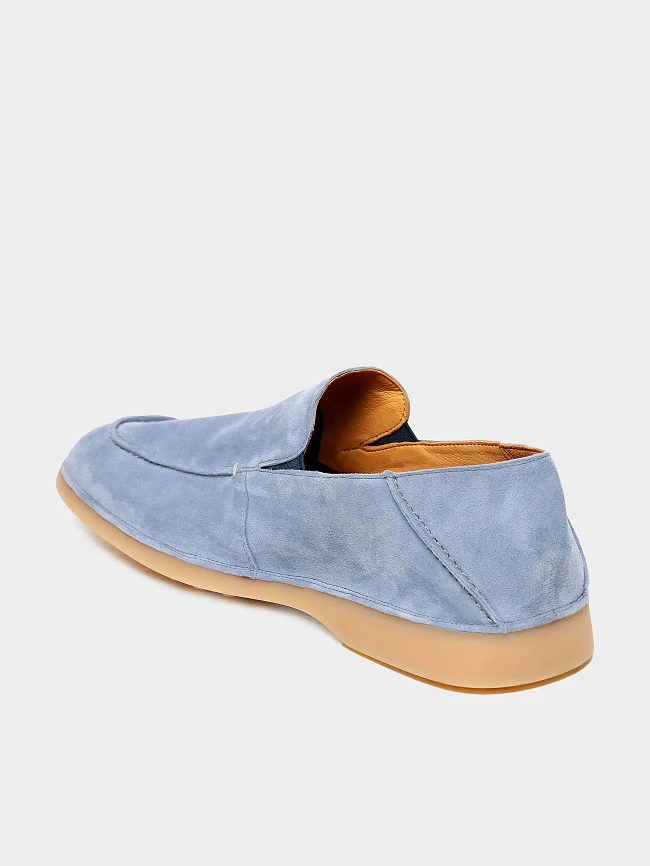 Лоферы мужские демисезон; лето;, цвет голубой, натуральный велюр M262294 | 6