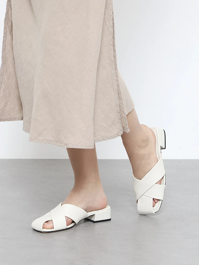 Сабо женские летние, цвет молочный, натуральная кожа и полимерные материалы 7210125 | 7