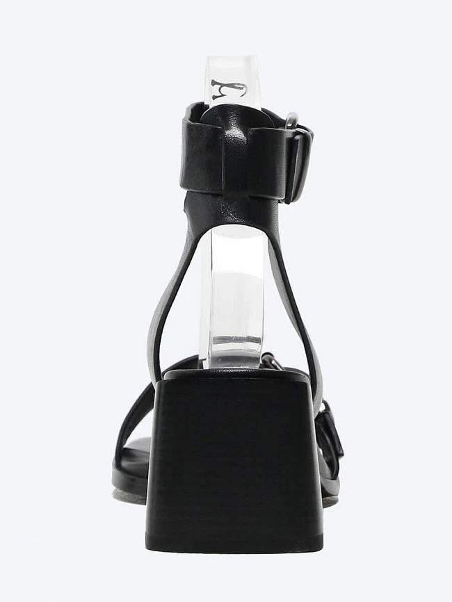 Босоножки женские летние, цвет черный, натуральная кожа 641512 | 5