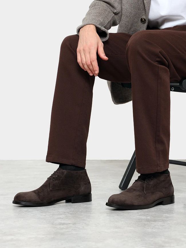 Ботинки мужские демисезонные, цвет коричневый, натуральный велюр M1023030 | 10