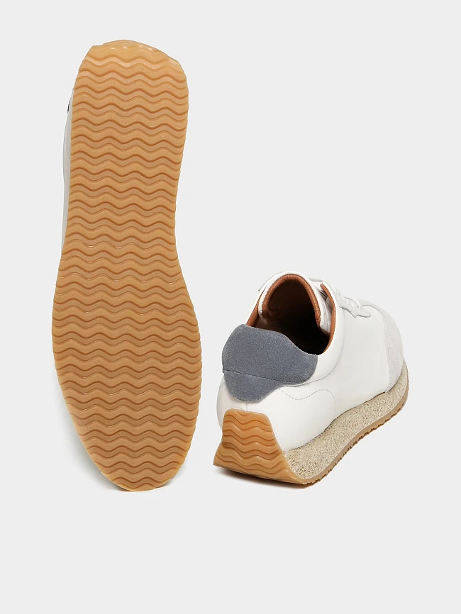 Кроссовки мужские демисезон; лето;, цвет белый, натуральная кожа/натуральный спилок M1782701 | 3