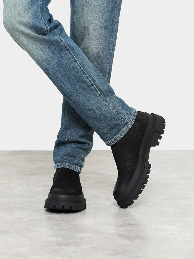 Ботинки мужские демисезонные, цвет черный, натуральный нубук M1023014 | 9