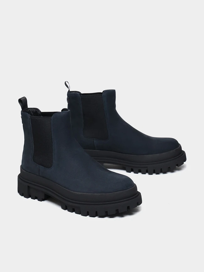 Ботинки мужские зимние, цвет синий, натуральный нубук M1022569M-1 | 4