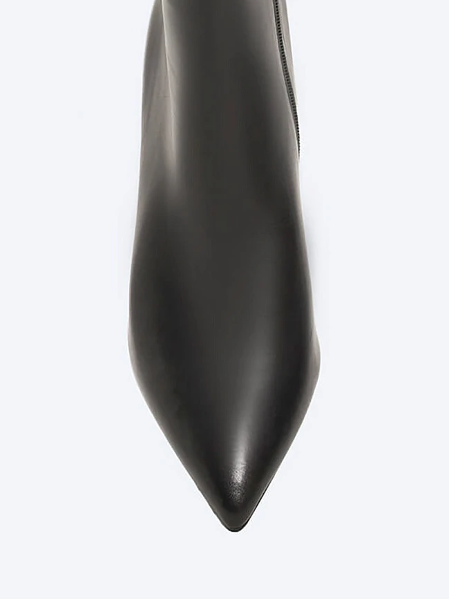 Ботильоны женские всесезонные, цвет черный, натуральная кожа 497208 | 4