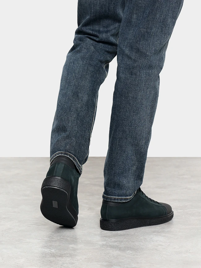 Кеды мужские демисезонные, цвет изумрудный, натуральный нубук/натуральная кожа M1782545 | 8