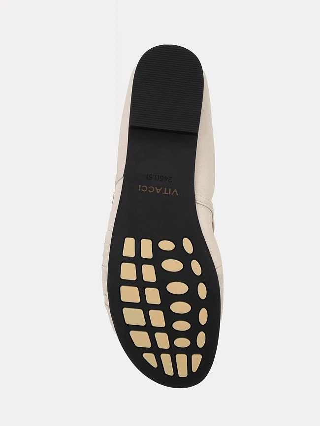 Балетки женские летние, цвет молочный, натуральная кожа 17VC209 | 6