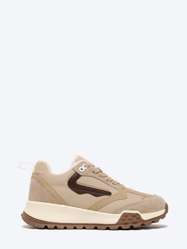 Кроссовки женские демисезонные, цвет бежевый, текстиль/натуральная кожа и полимерные материалы 1849477 | 2
