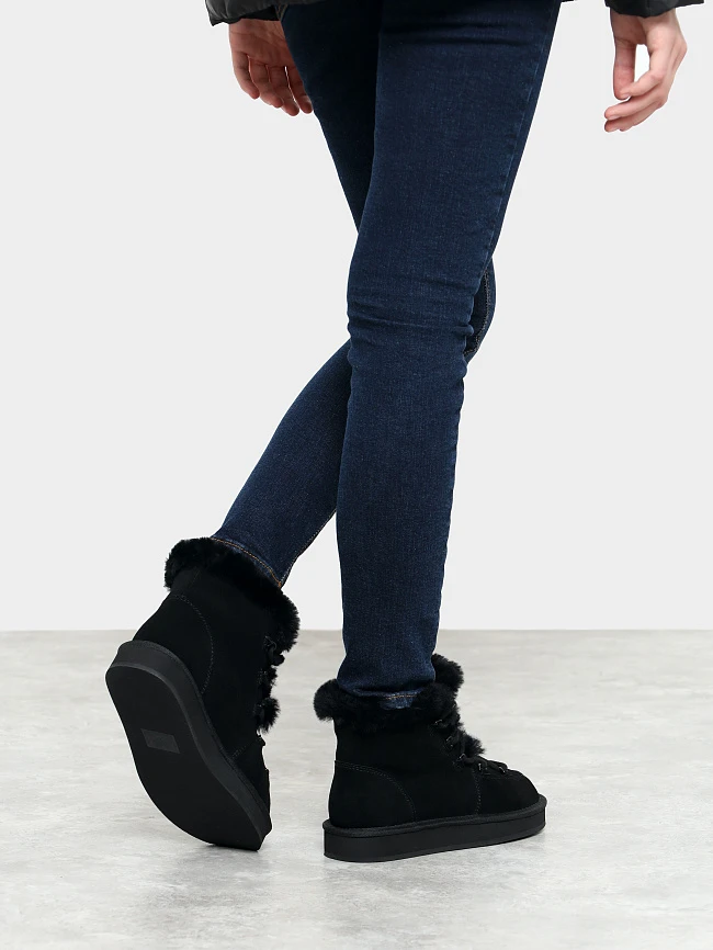 Ботинки женские зимние, цвет черный, натуральный спилок 7210445M | 8