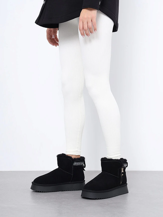 Полусапоги женские зимние, цвет черный, натуральный спилок 27VD084M | 14