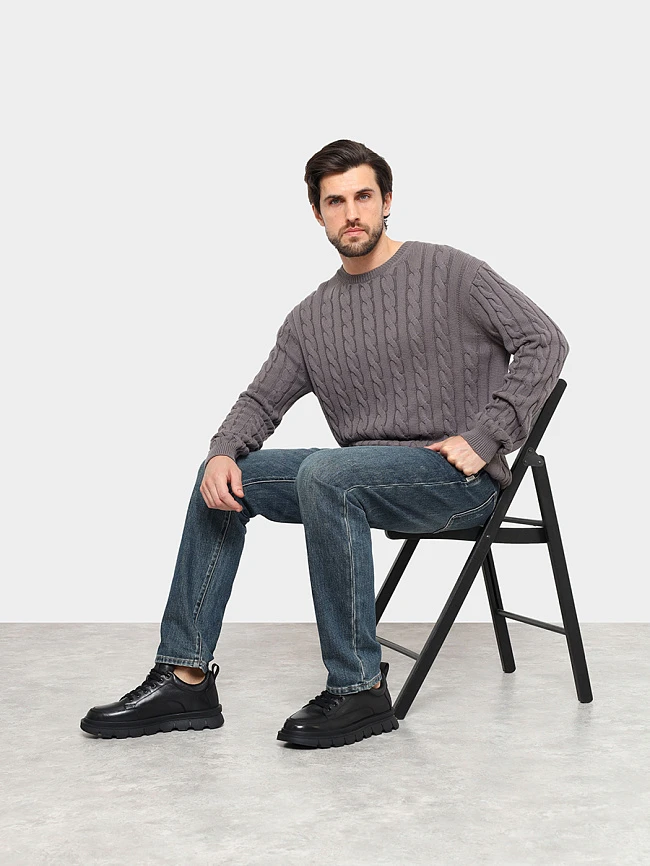 Полуботинки мужские зимние, цвет черный, натуральная кожа M1782018M | 10