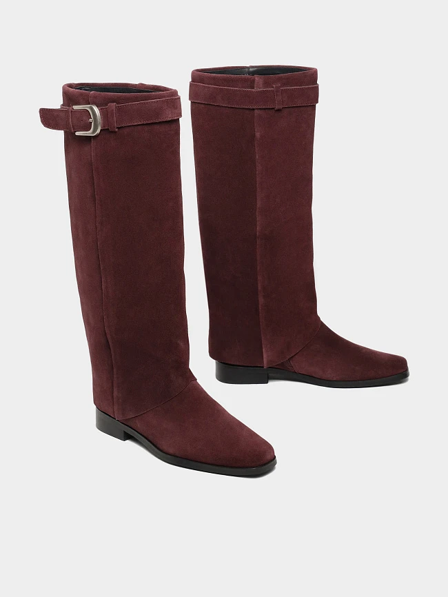 Сапоги женские демисезонные, цвет бордовый, натуральный спилок 7210333 | 3