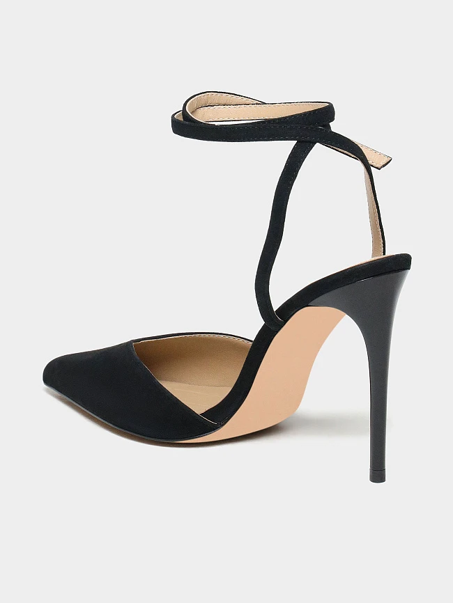 Туфли женские летние, цвет черный, натуральный велюр 1495145 | 3