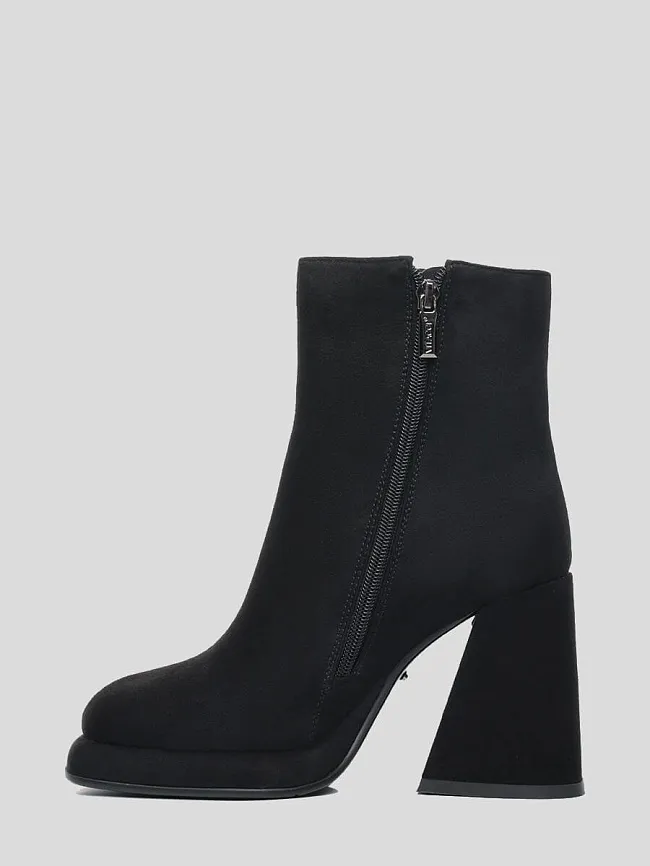 Полусапоги женские демисезонные, цвет черный, искусственный велюр 1847450 | 4