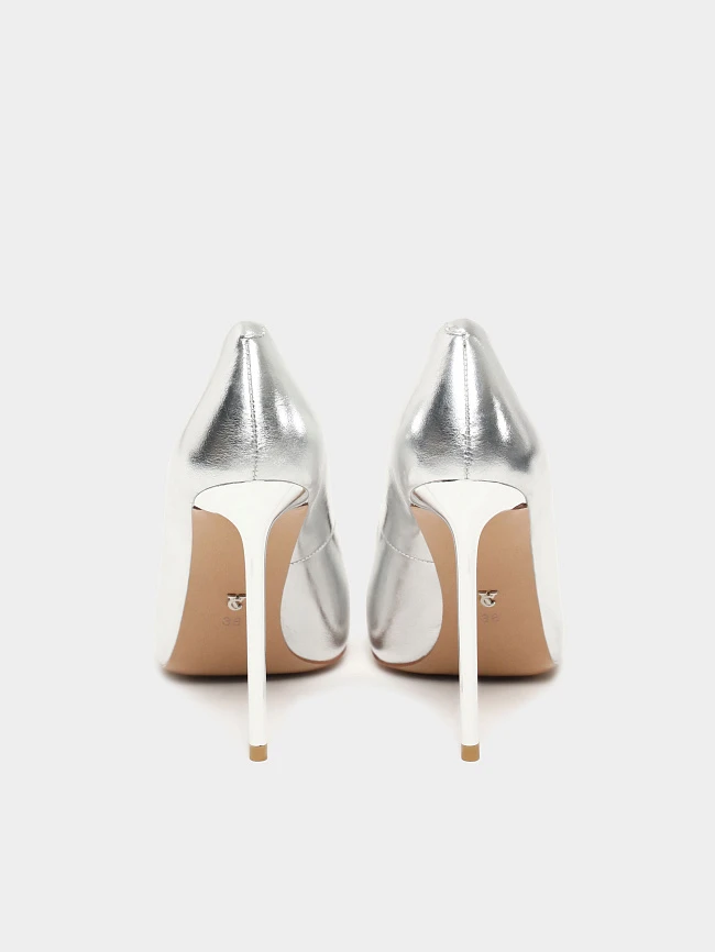 Туфли женские всесезонные, цвет серебряный, натуральная кожа 496266P | 6