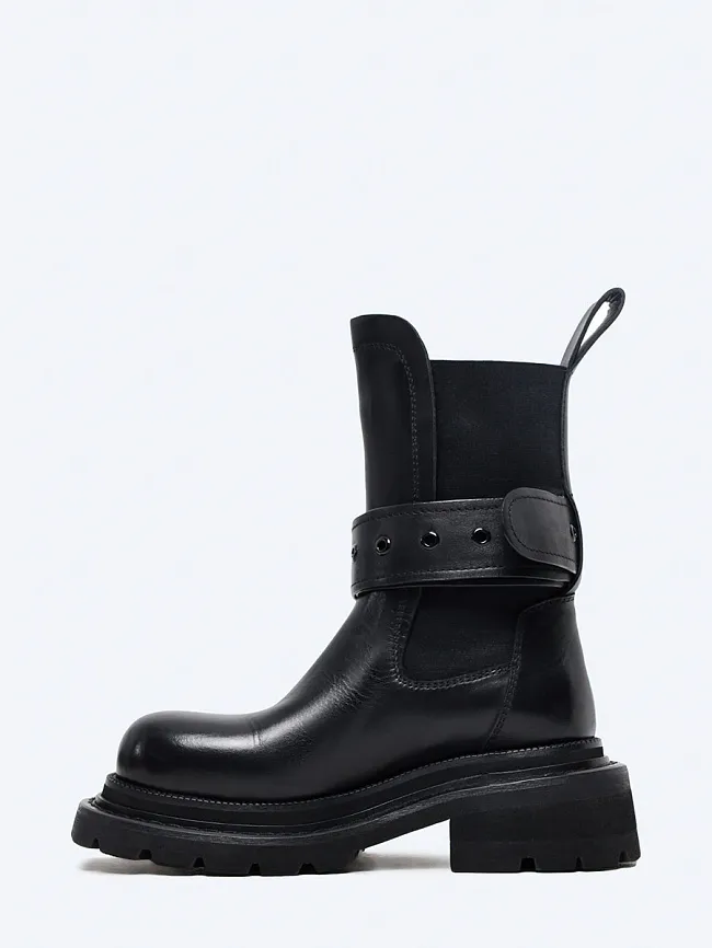 Ботинки женские демисезонные, цвет черный, натуральная кожа 641850 | 3